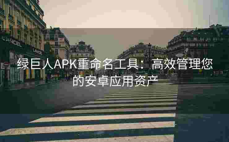绿巨人APK重命名工具：高效管理您的安卓应用资产